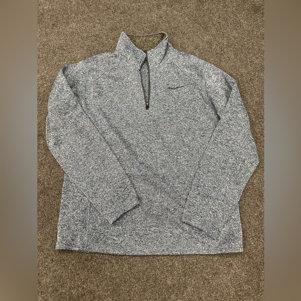 Eddie Bauer Gray Zip Up Sweater Athletic Style